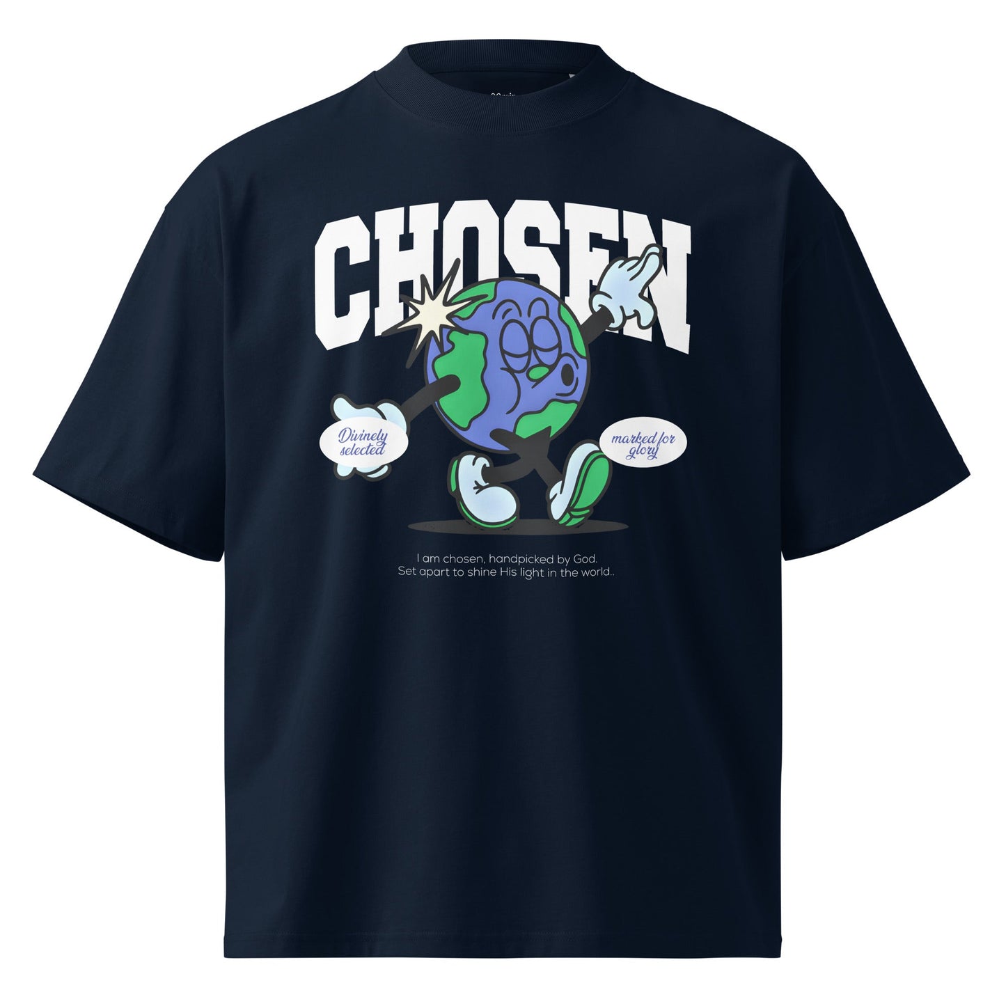 Chosen - Oversized Unisex Luxe High Neck T-Shirt Christian by masin fashion