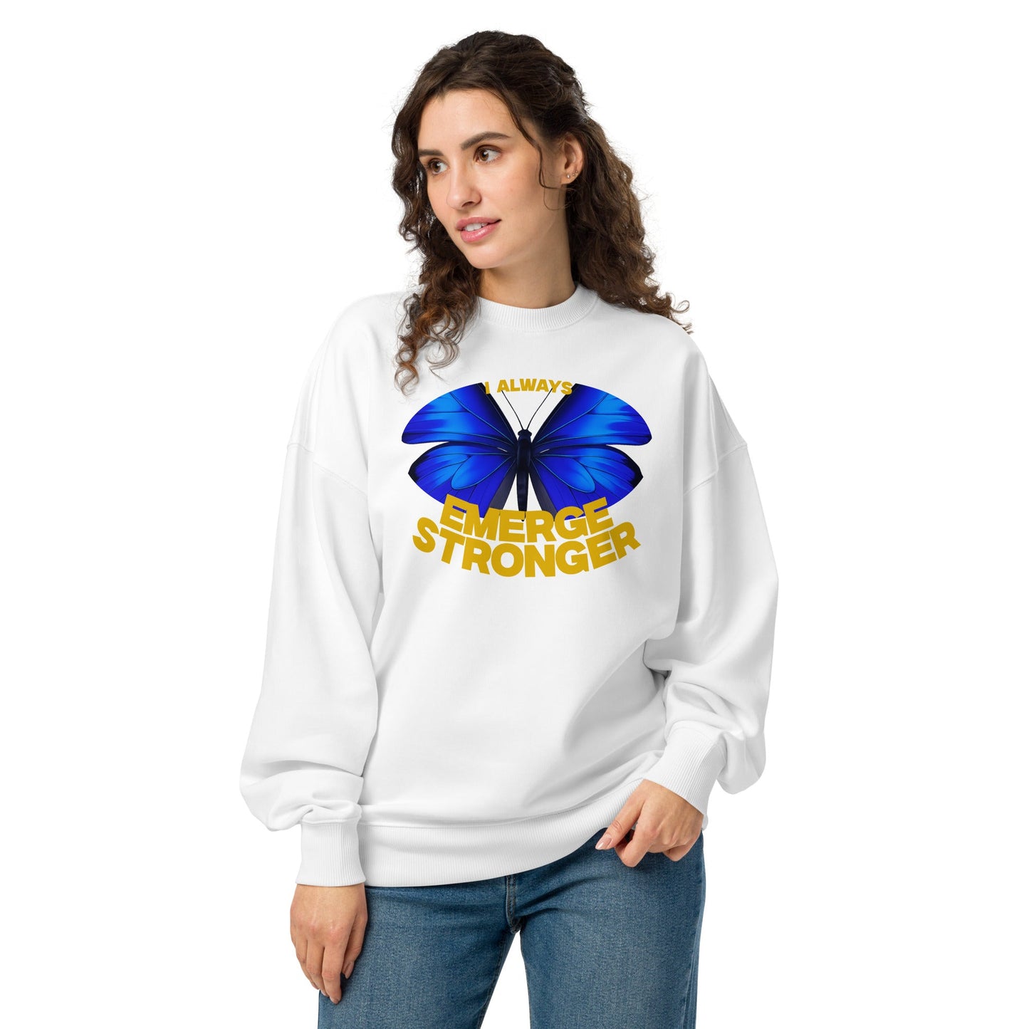 Emerge Stronger - Unisex Premium Organic OVERSIZED Jumper Christian by masin fashion