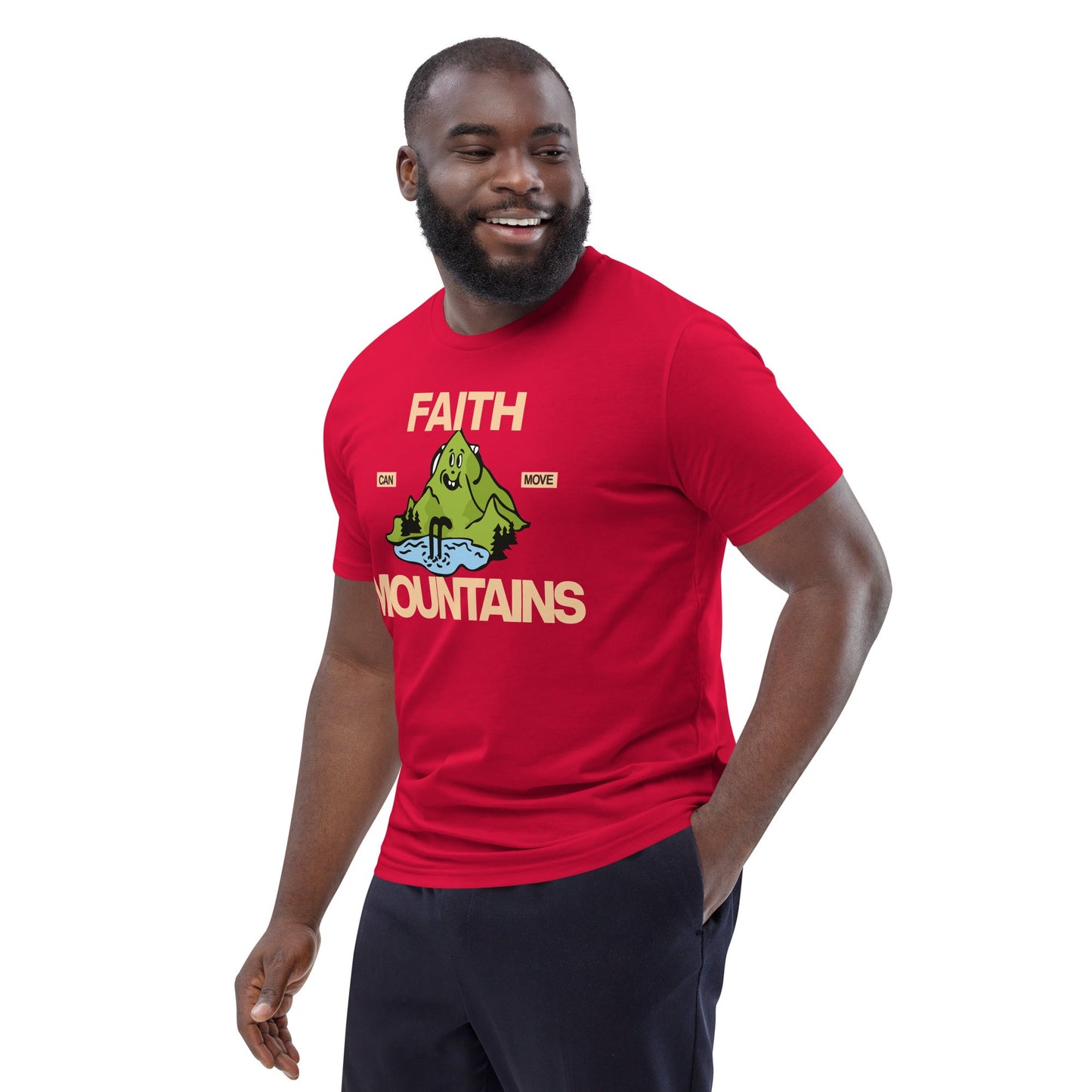 Faith can move mountains - Unisex Premium Organic Cotton T-Shirt by MASIN Fashion – Faith - based Wear