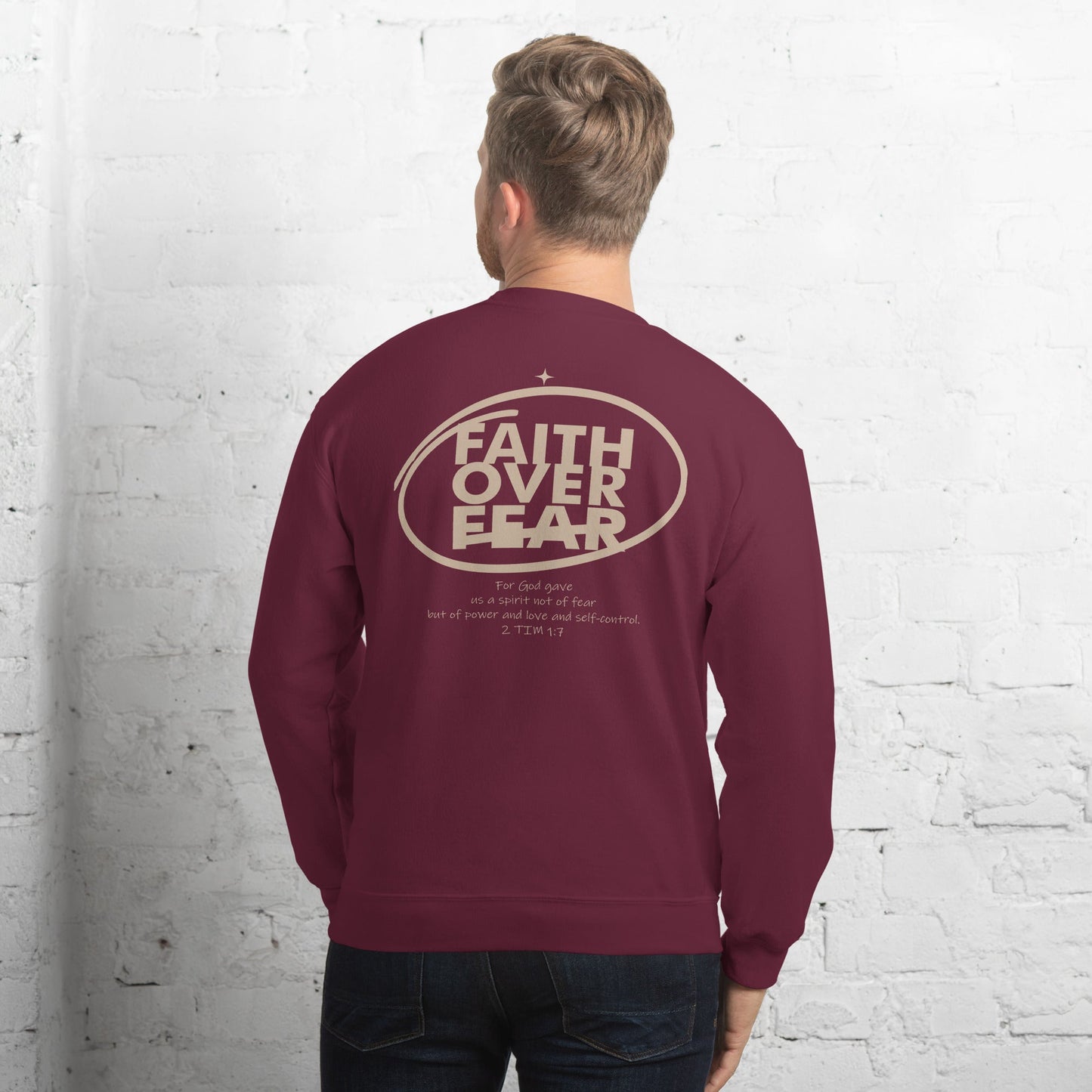 Faith over Fear - Unisex Essentials Sweatshirt Christian by masin fashion