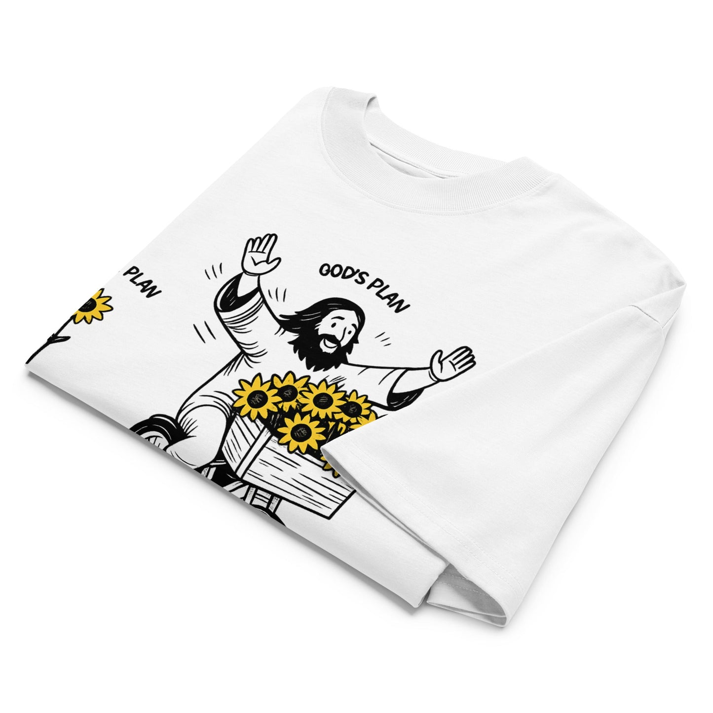 God's plan - Unisex Luxe Oversized High Neck T-Shirt Christian by masin fashion