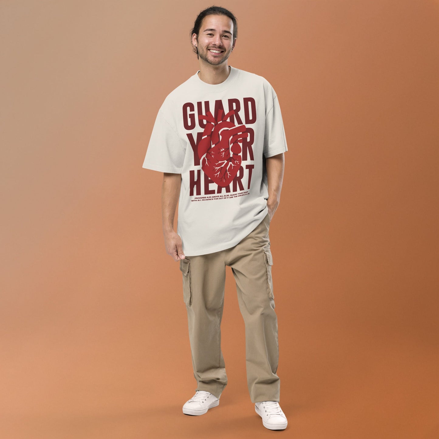 Guard your heart Unisex Vintage Oversized T-Shirt Christian by masin fashion