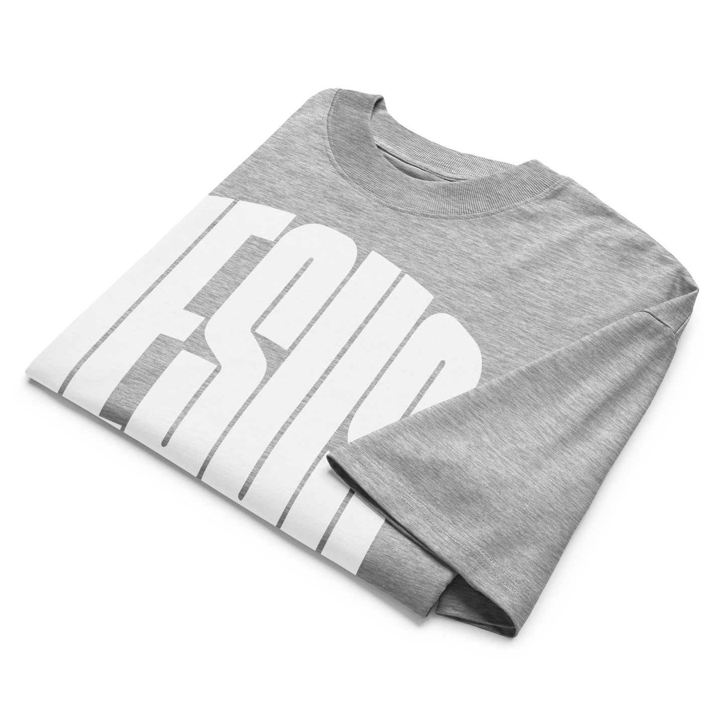 Jesus the King - Unisex Luxe Oversized High Neck T-Shirt - Back & Navy Christian by masin fashion