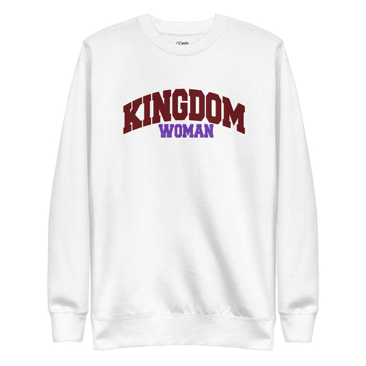 Kingdom Couple - Embroidered Woman Premium Sweatshirt by MASIN Fashion – Faith - based Wear