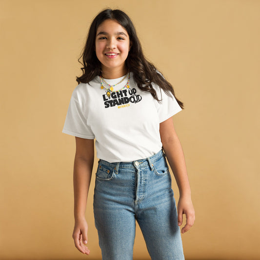 Light Up stand Out (White/ Cream) - Teen Classic T-shirt by MASIN Fashion – Faith - based Wear