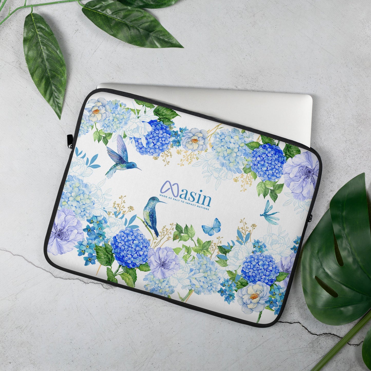 MASIN blue Floral - Laptop Sleeve Christian by masin fashion