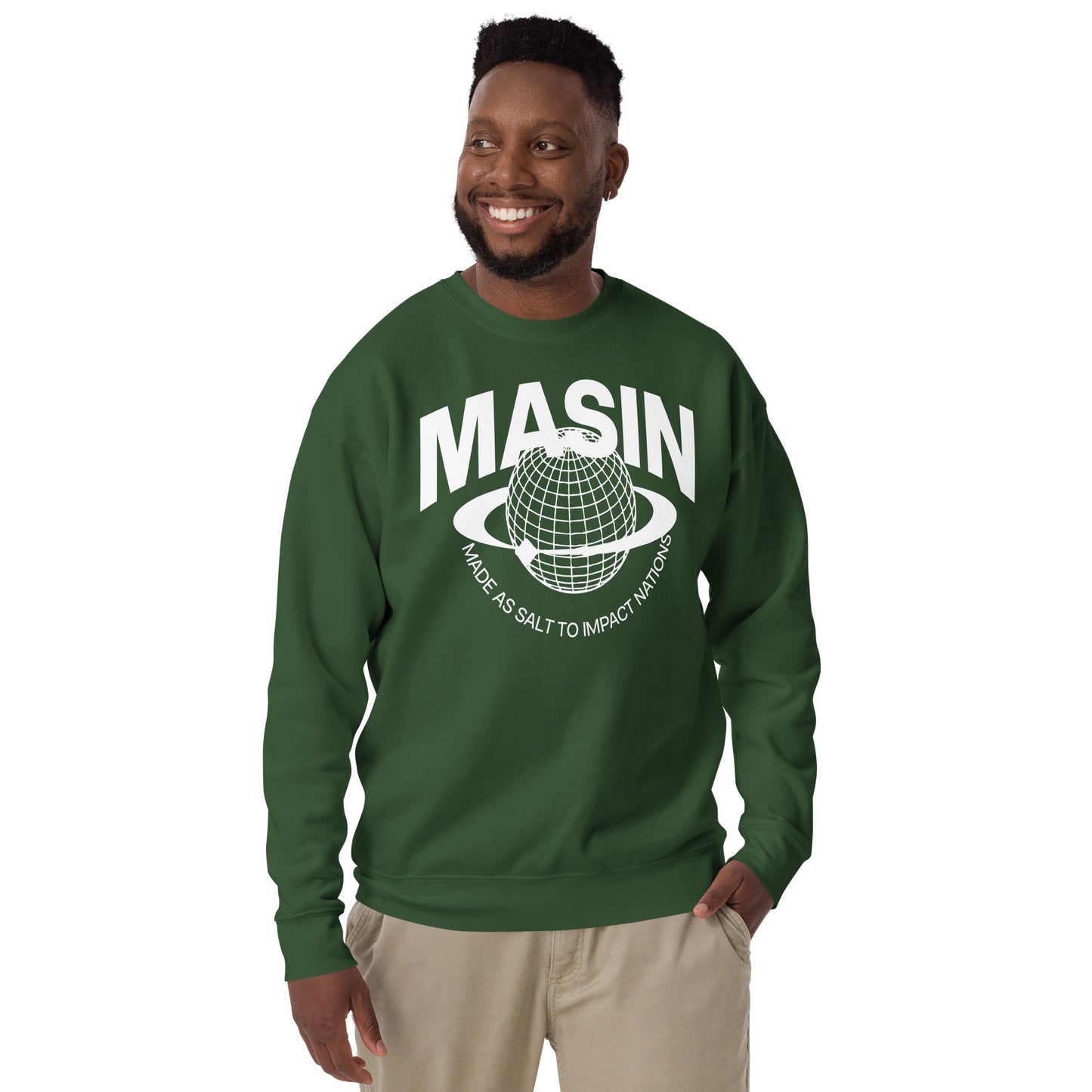 MASIN Definition WHITE - Unisex Premium Sweatshirt by MASIN Fashion – Faith - based Wear