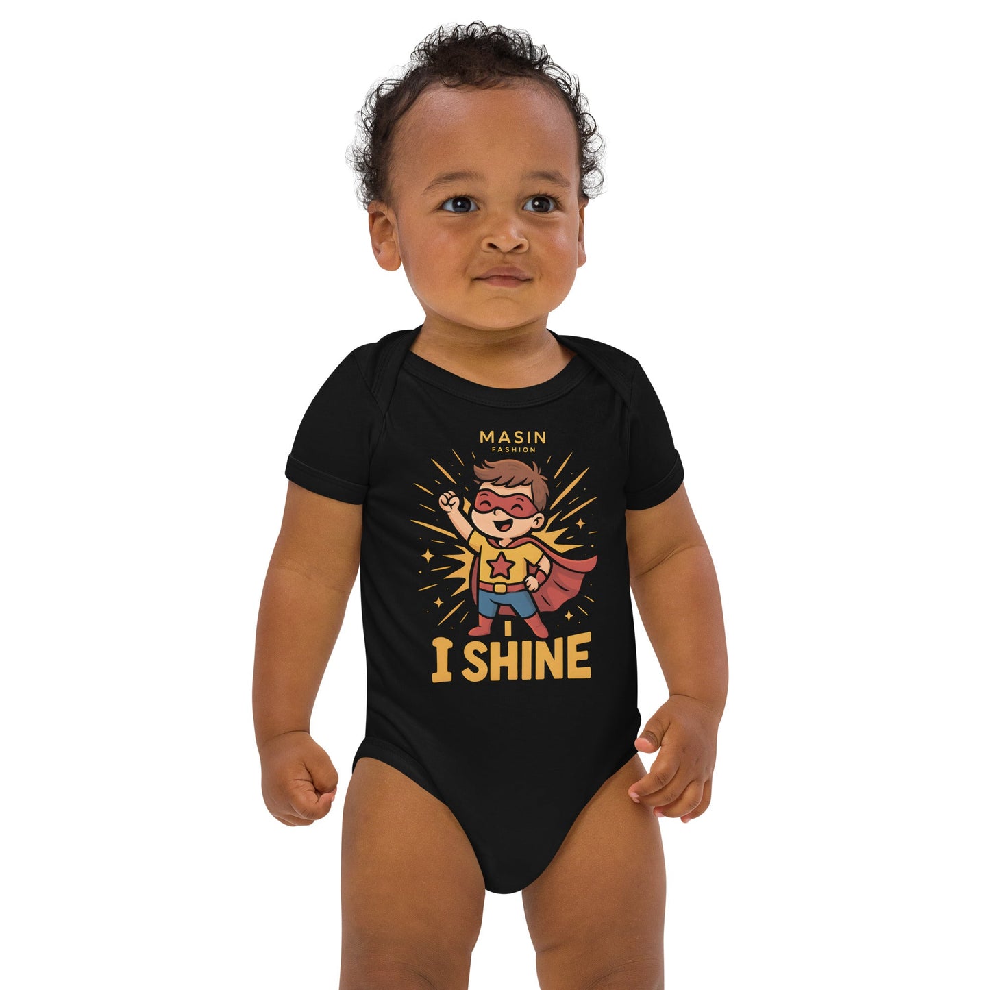 Masin Organic cotton baby bodysuit (3 - 18 Months) - I shine by MASIN Fashion – Faith - based Wear