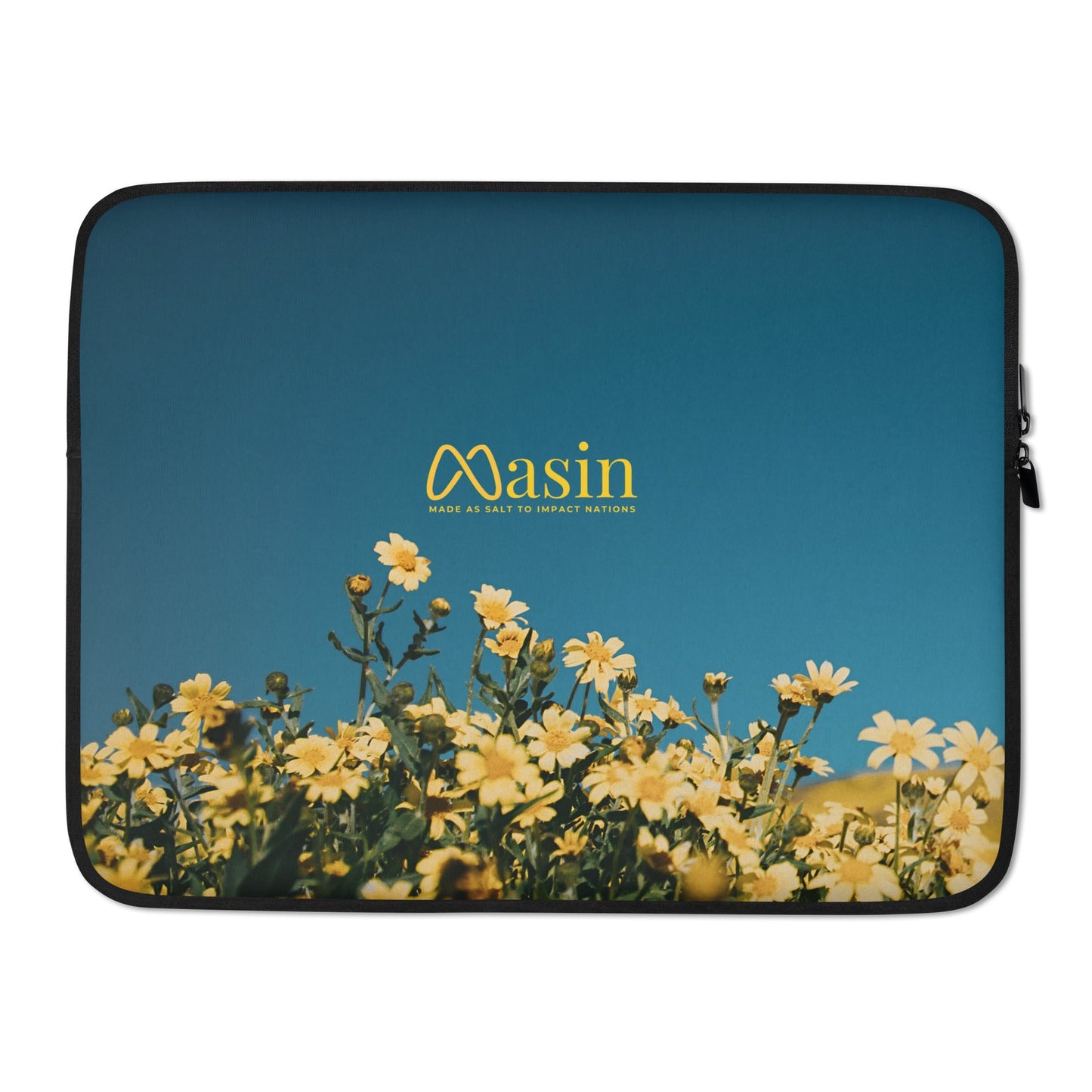 MASIN Yellow - Blue Floral Laptop Sleeve by MASIN Fashion – Faith - based Wear