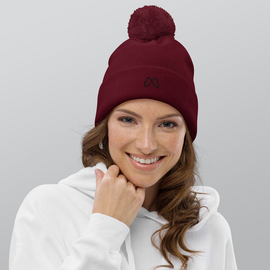 Pom pom beanie - Black , Navy , Burgundy by MASIN Fashion – Faith - based Wear