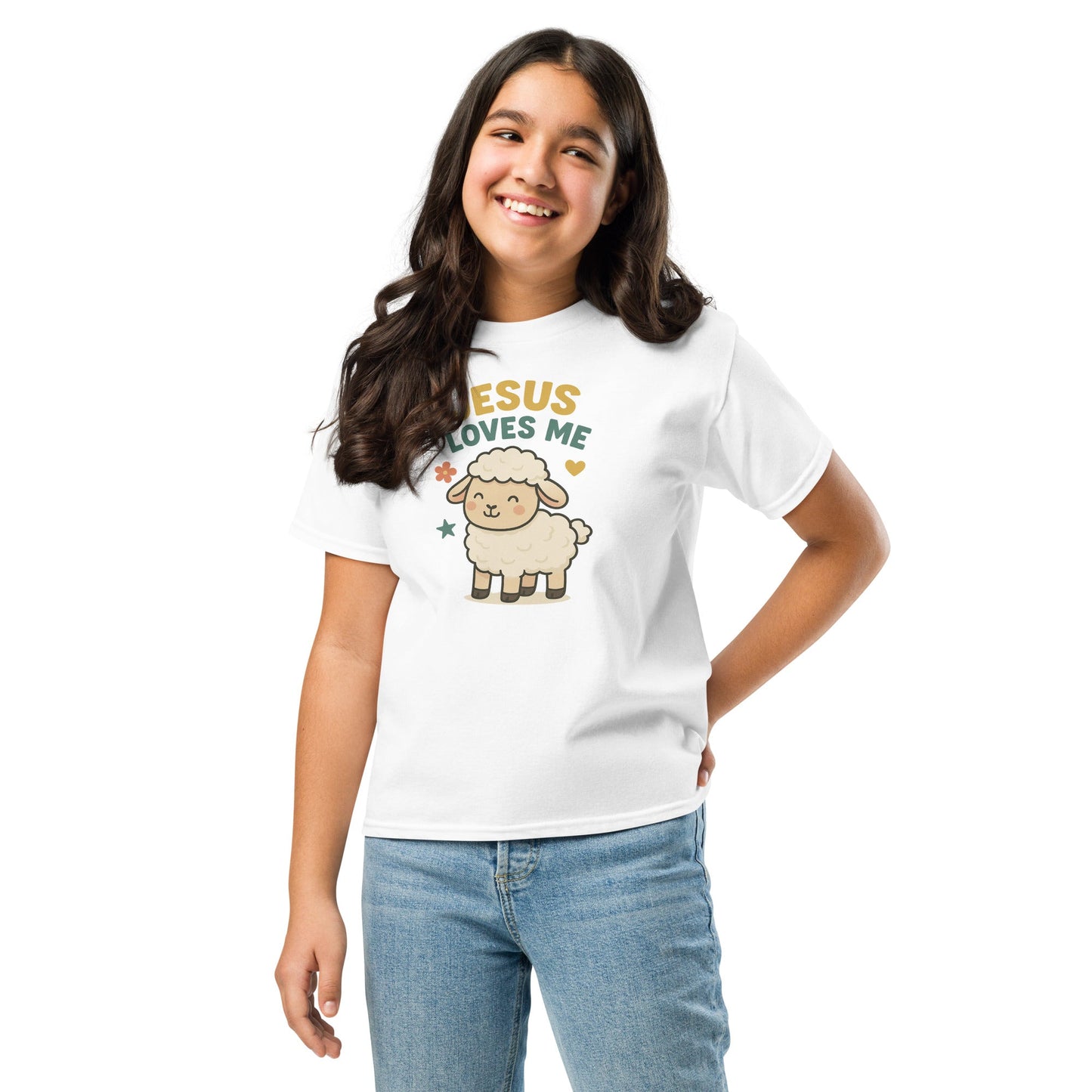 Jesus Loves me Sheep - Youth classic tee Christian by masin fashion