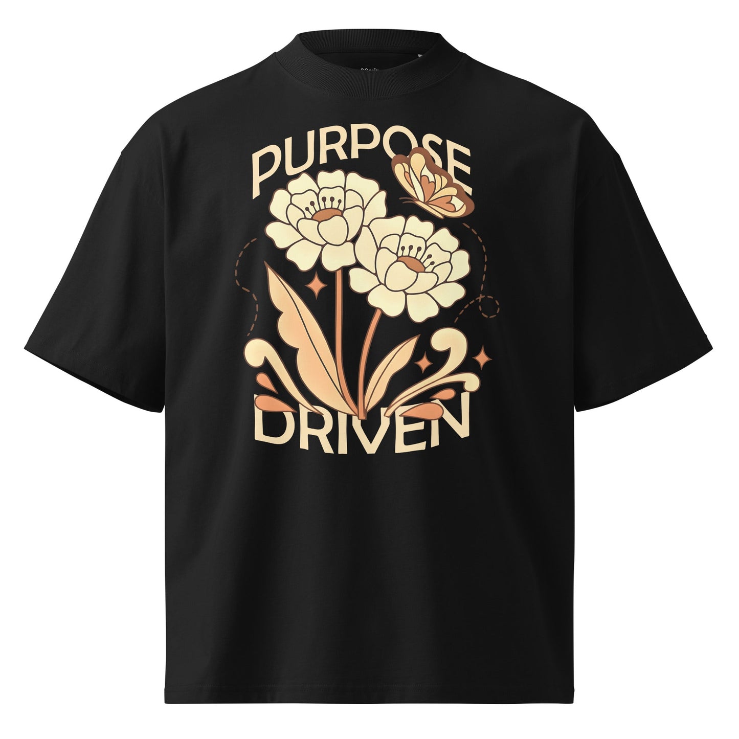 Purpose Driven Navy/Black - Unisex Luxe Oversized High Neck T-Shirt Christian by masin fashion