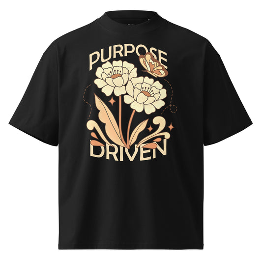 Purpose Driven Navy/Black - Unisex Luxe Oversized High Neck T-Shirt by MASIN Fashion – Faith - based Wear