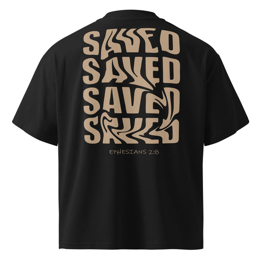 Saved - Unisex Luxe Oversized High Neck T-Shirt by MASIN Fashion – Faith - based Wear