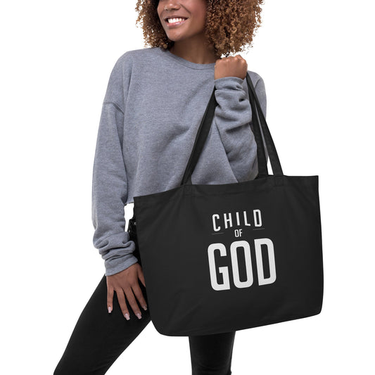 Child of God - Large organic tote bag by MASIN Fashion – Faith - based Wear