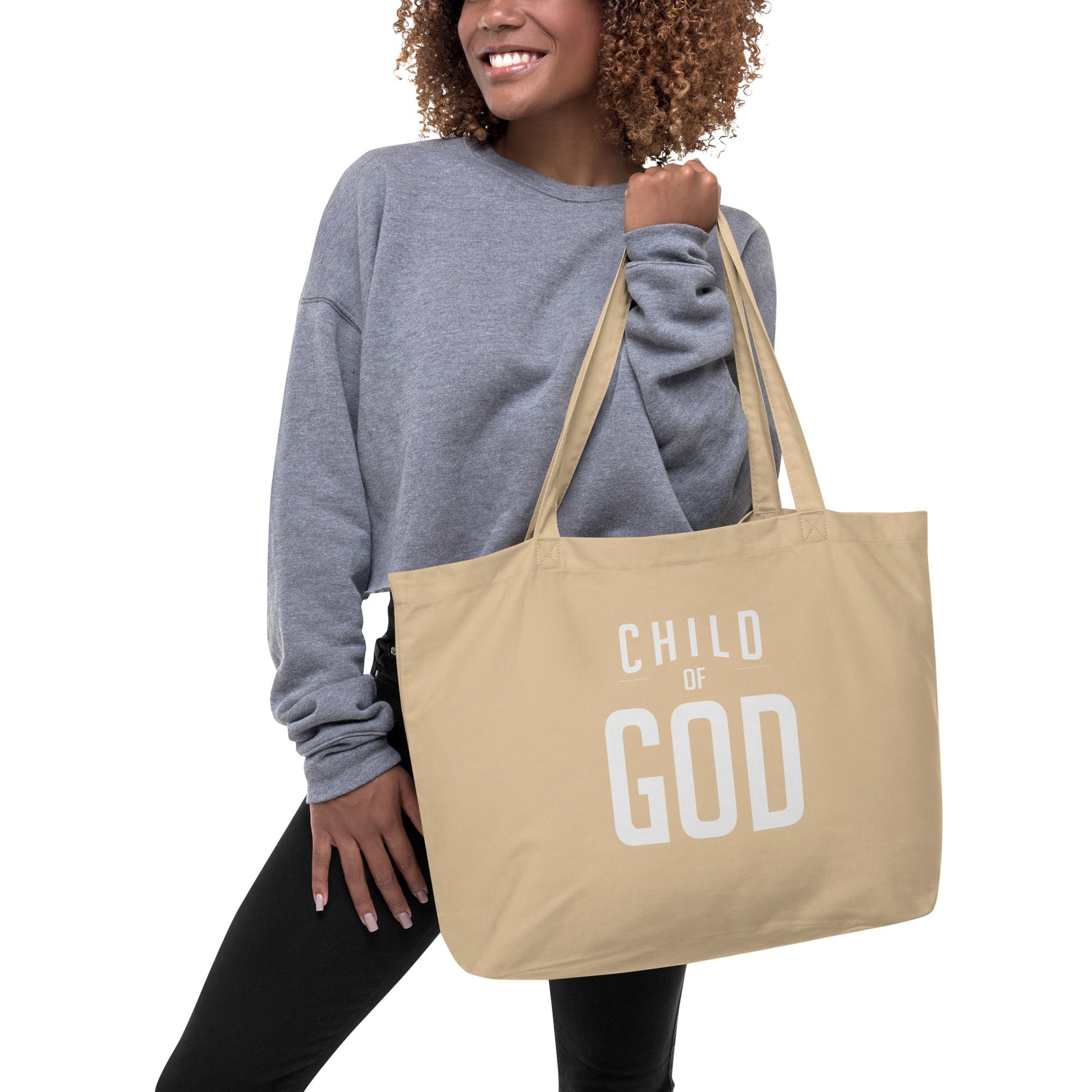 Child of God - Large organic tote bag by MASIN Fashion – Faith - based Wear