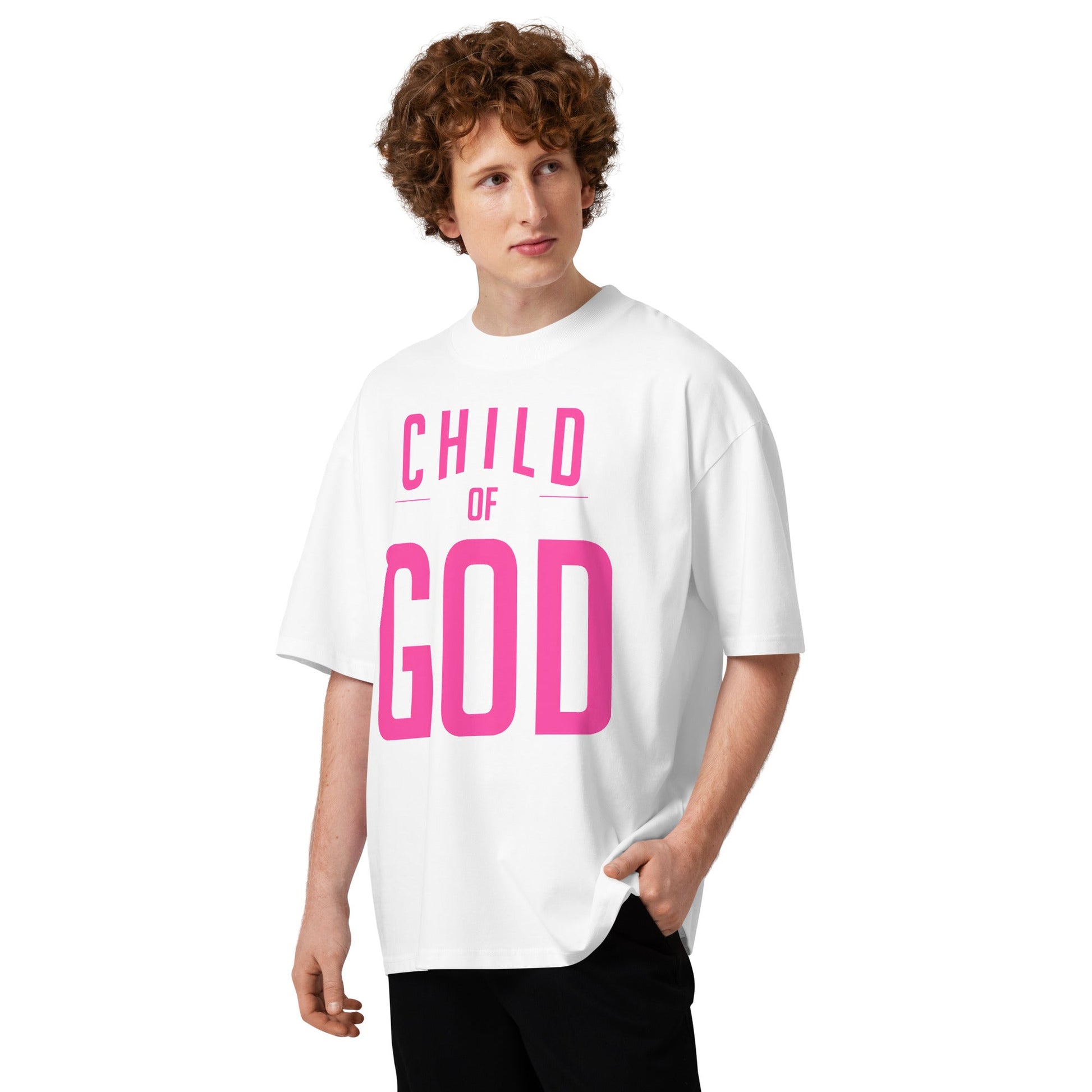 Child of God Pink Oversized Christian T-Shirt Christian T-SHIRT by masin fashion