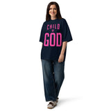 Child of God Pink Oversized Christian T-Shirt Christian T-SHIRT by masin fashion
