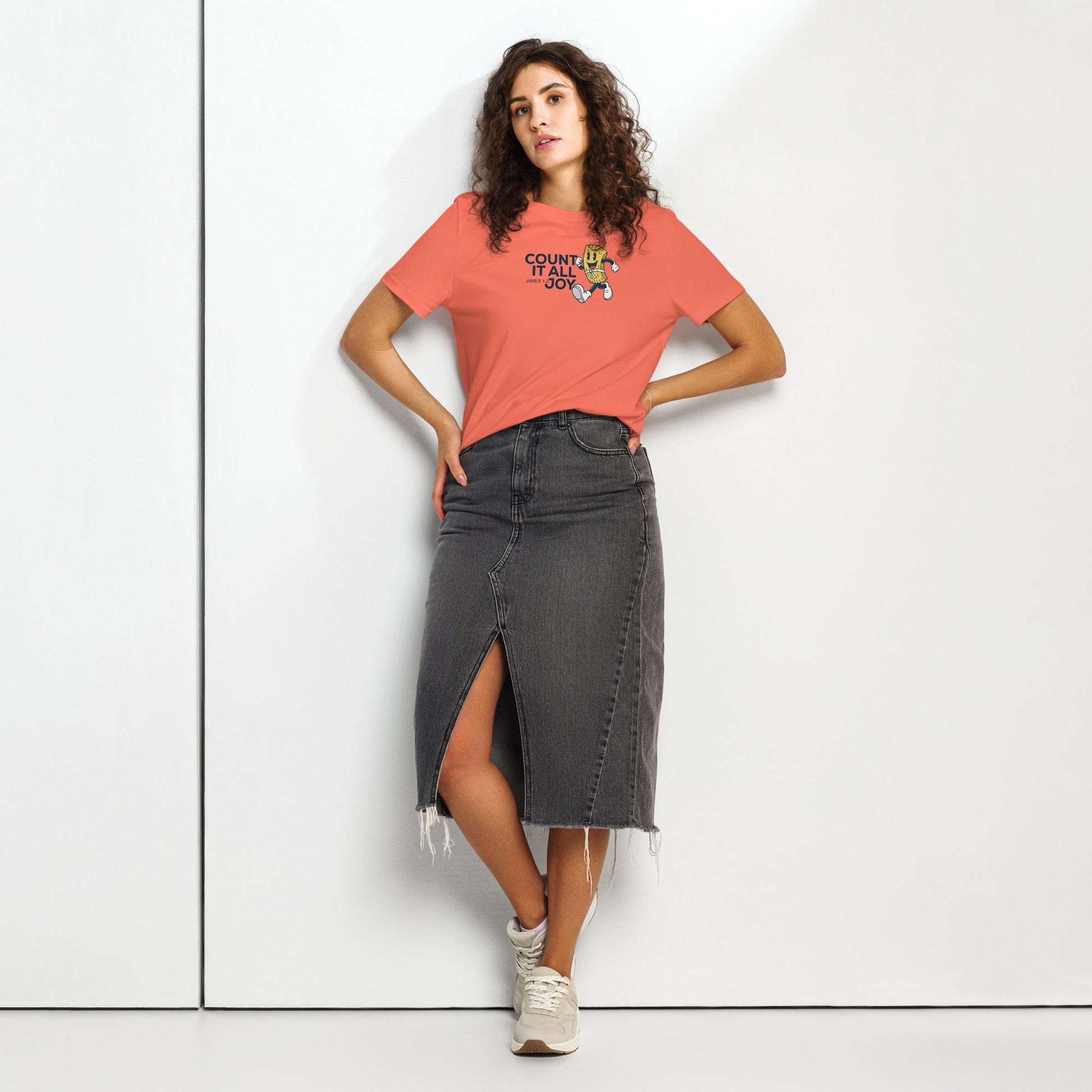 Count it all joy - Women’s organic ribbed neck t-shirt by MASIN Fashion – Faith - based Wear