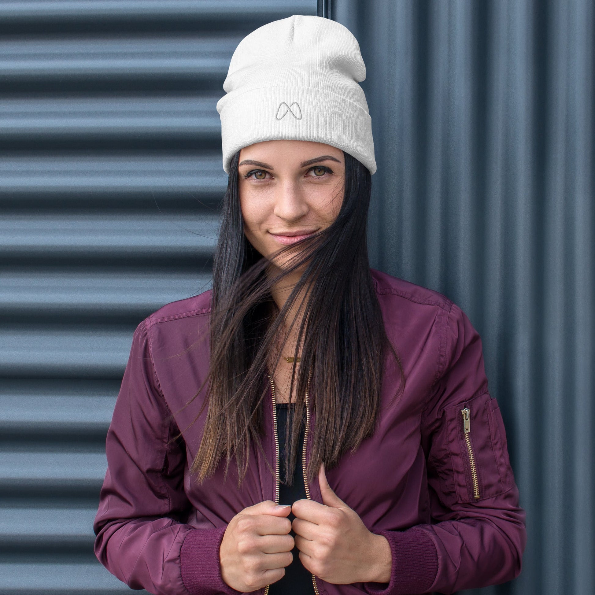 Embroidered Beanie - Masin only - Grey/White by MASIN Fashion – Faith - based Wear