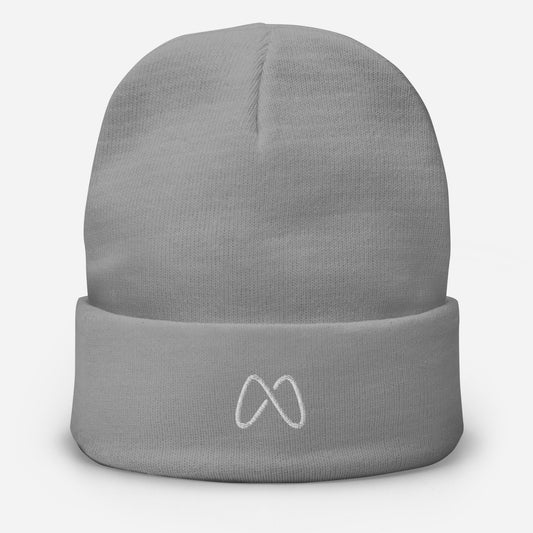 Embroidered Beanie - Masin only - Grey/White by MASIN Fashion – Faith - based Wear
