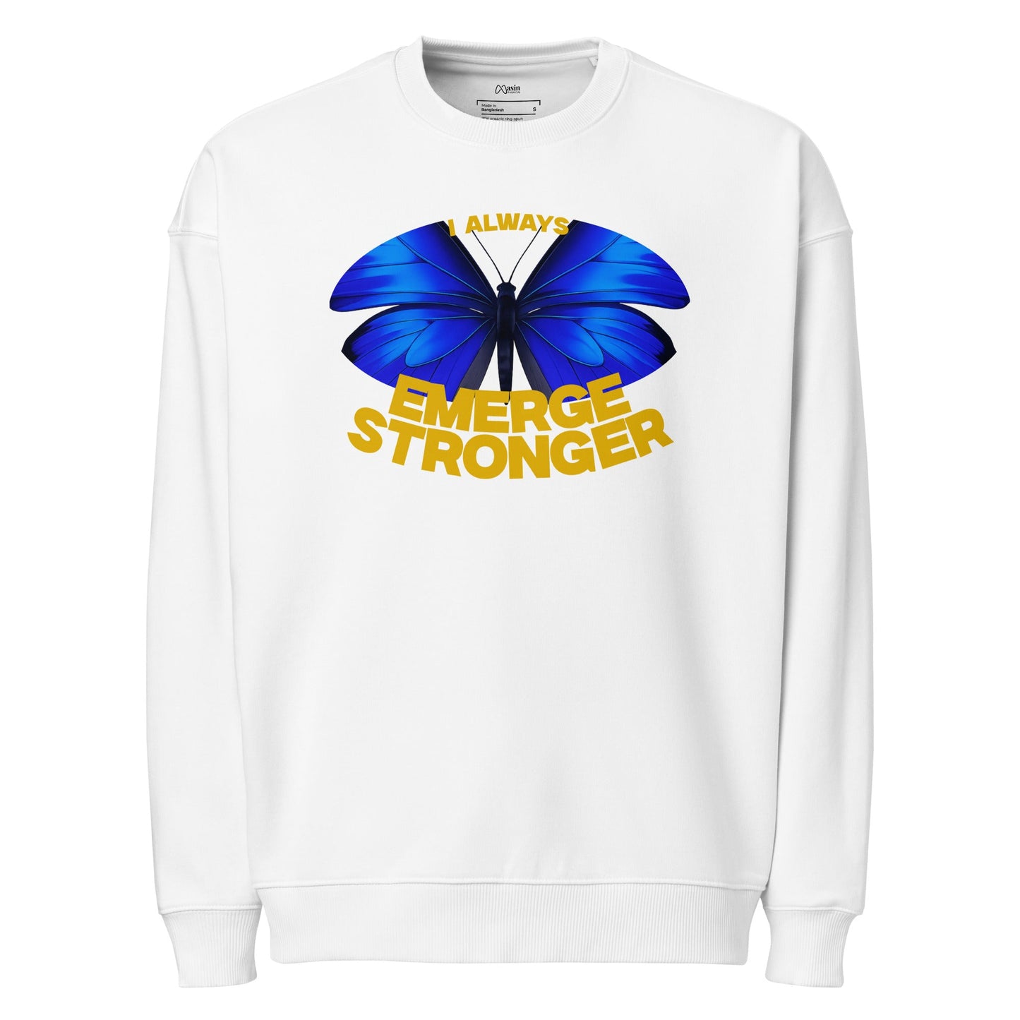 Emerge Stronger - Unisex Premium Organic Oversized Jumper by MASIN Fashion – Faith - based Wear