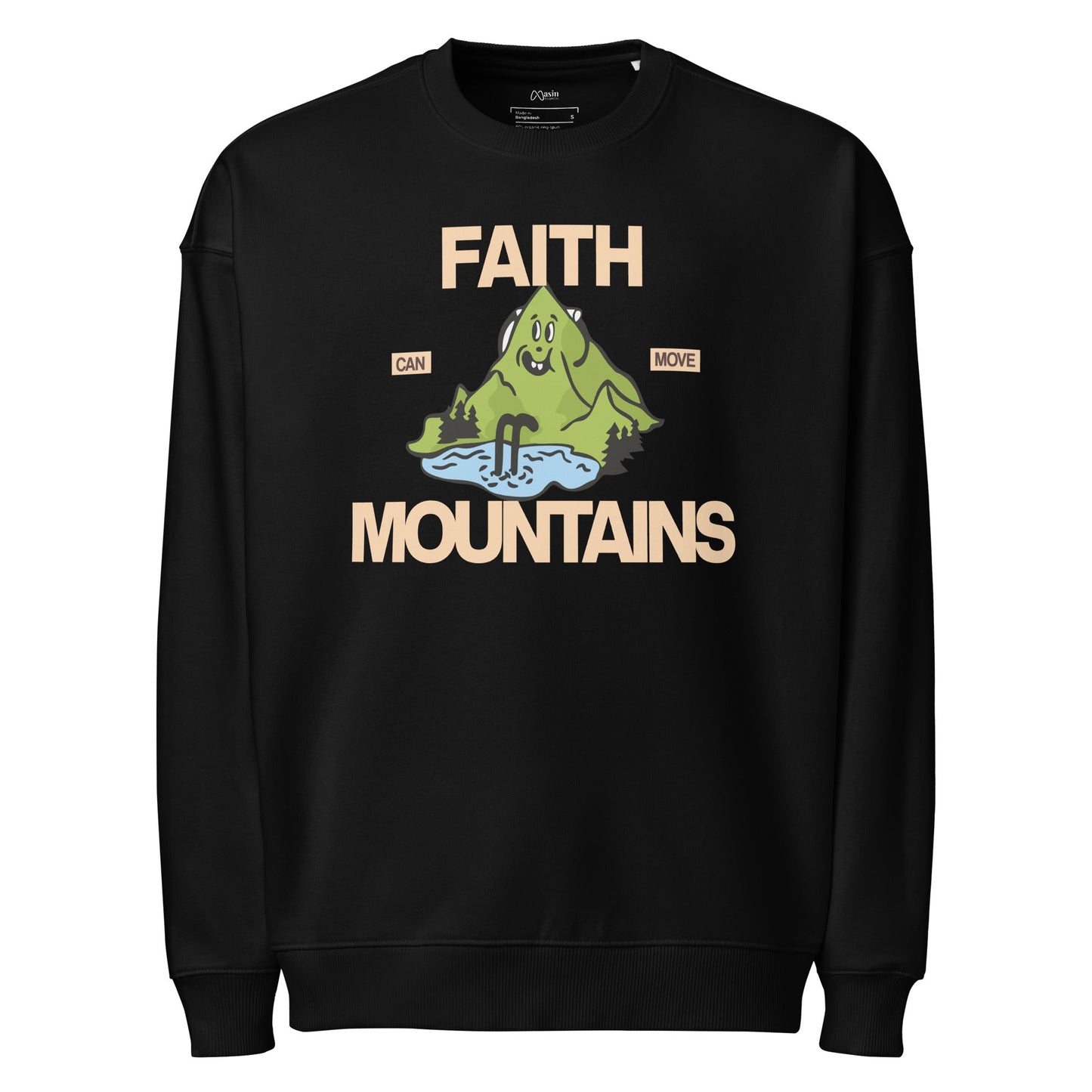 Faith can move mountains - Unisex organic oversized sweatshirt by MASIN Fashion – Faith - based Wear