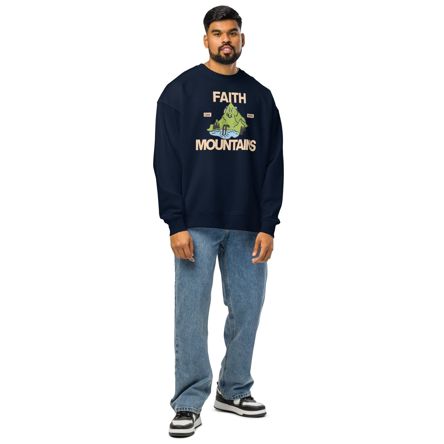 Faith can move mountains - Unisex organic oversized sweatshirt by MASIN Fashion – Faith - based Wear