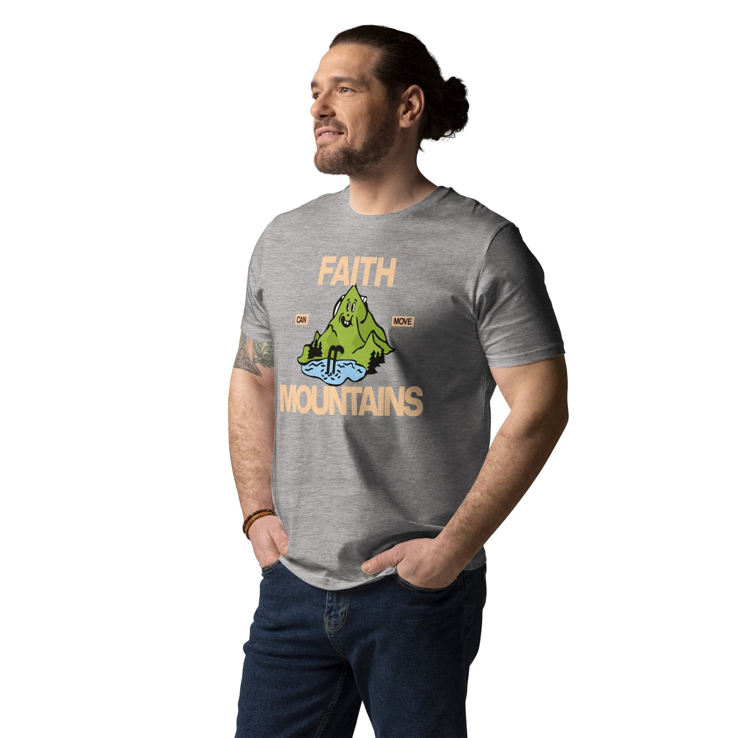 Faith can move mountains - Unisex Premium Organic Cotton T-Shirt by MASIN Fashion – Faith - based Wear