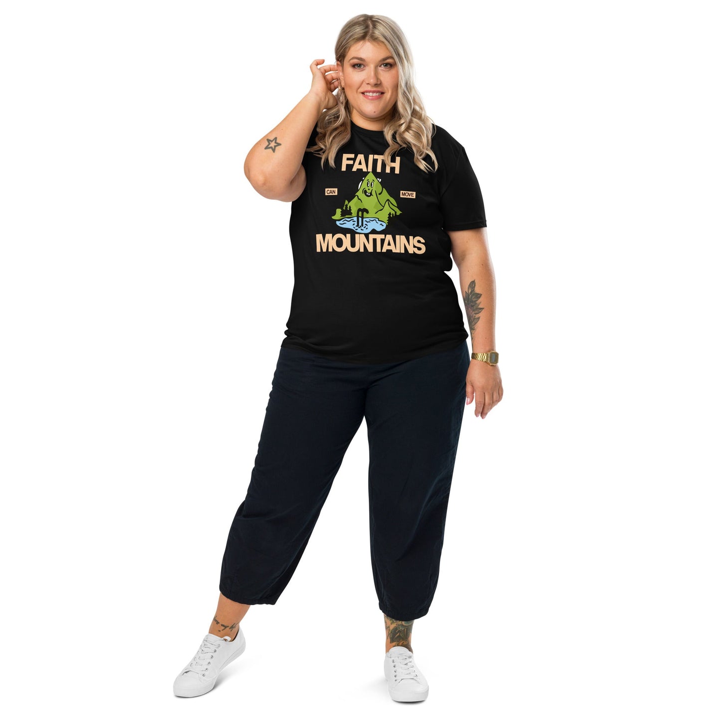 Faith can move mountains - Unisex Premium Organic Cotton T-Shirt by MASIN Fashion – Faith - based Wear