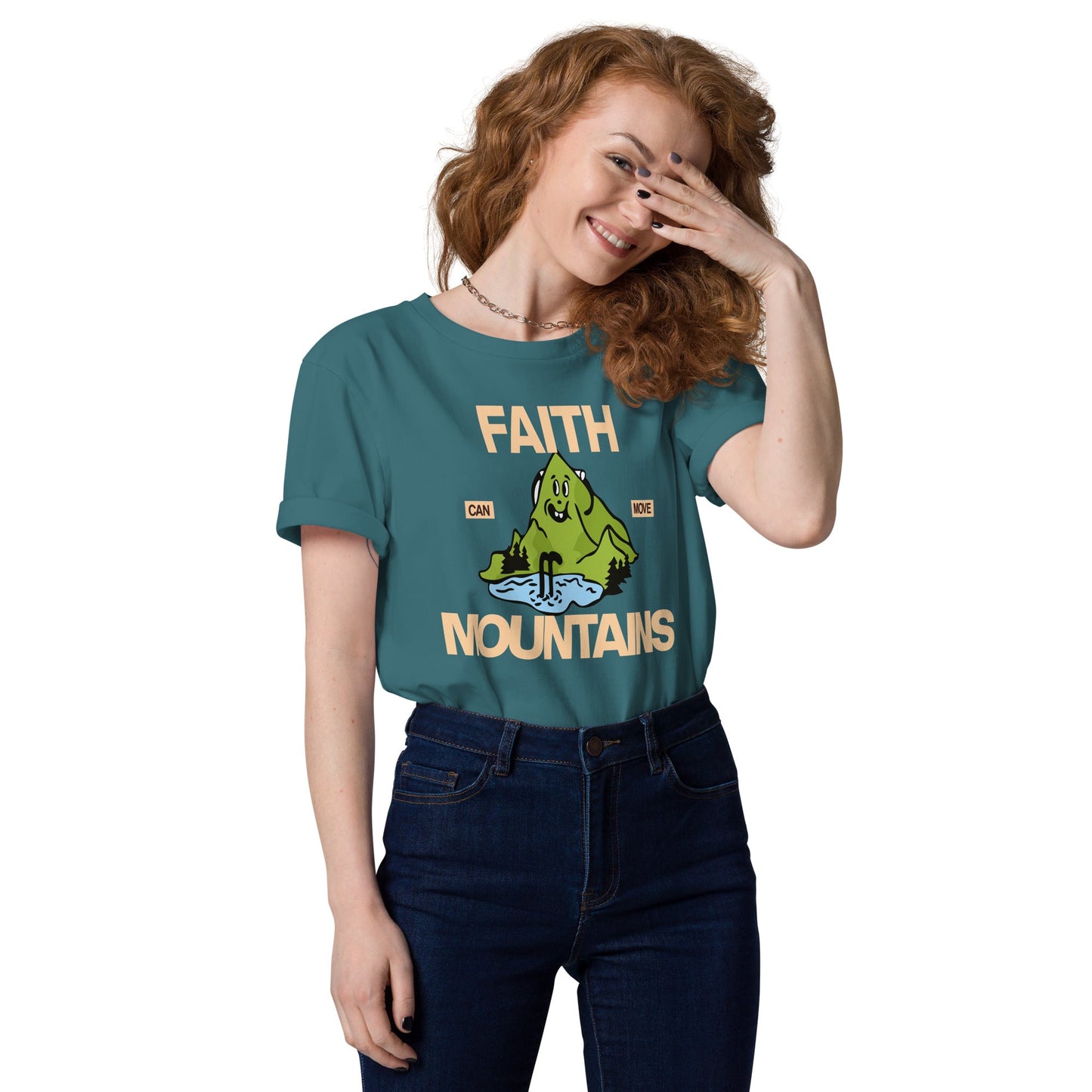 Faith can move mountains - Unisex Premium Organic Cotton T-Shirt by MASIN Fashion – Faith - based Wear