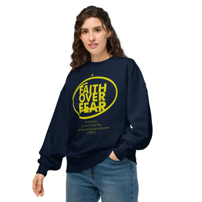 Faith over Fear - Front Print - Unisex Premium Oversized Jumper by MASIN Fashion – Faith - based Wear