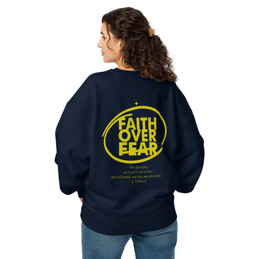 Faith over Fear - Unisex Premium Organic Oversized Jumper by MASIN Fashion – Faith - based Wear