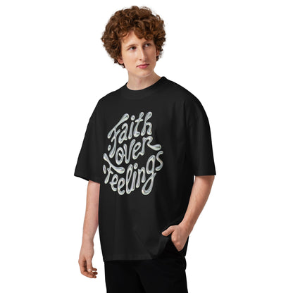 Faith over Feelings - Unisex oversized high neck t-shirt by MASIN Fashion – Faith - based Wear