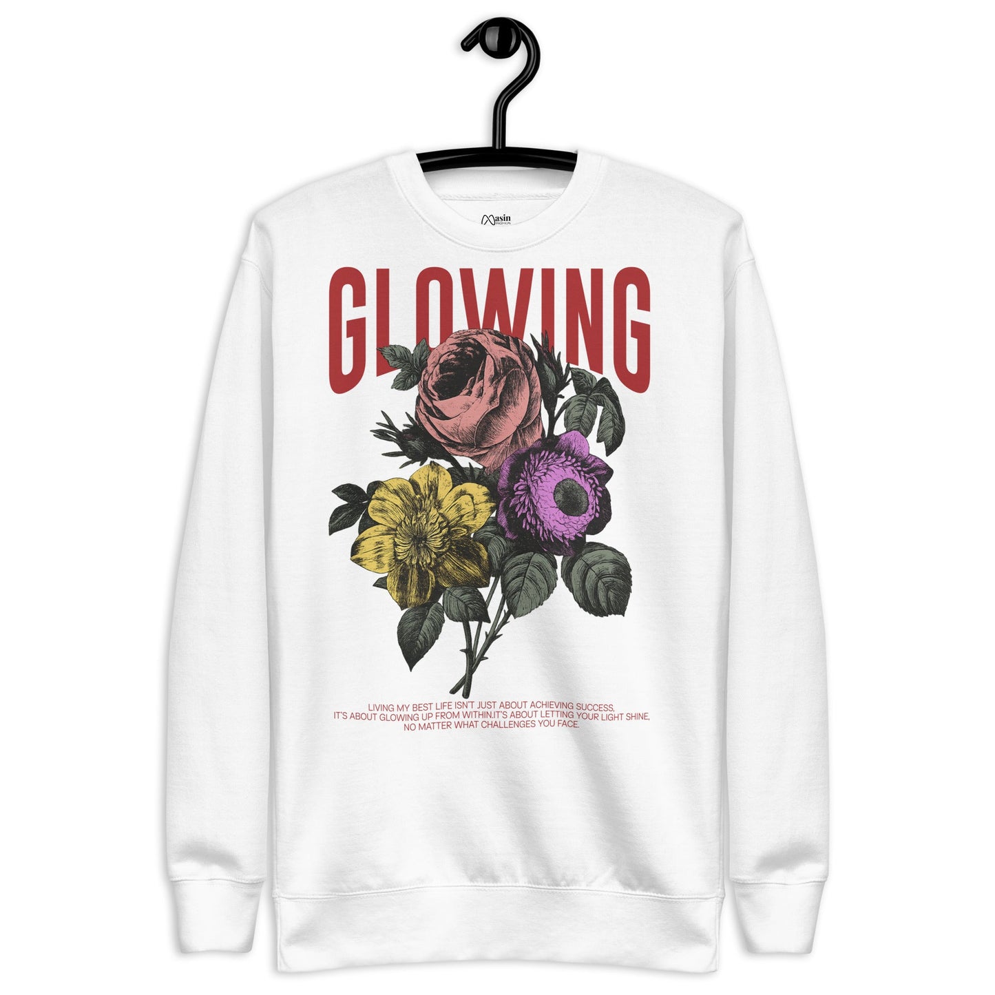 Glowing - Unisex Premium Sweatshirt by MASIN Fashion – Faith - based Wear