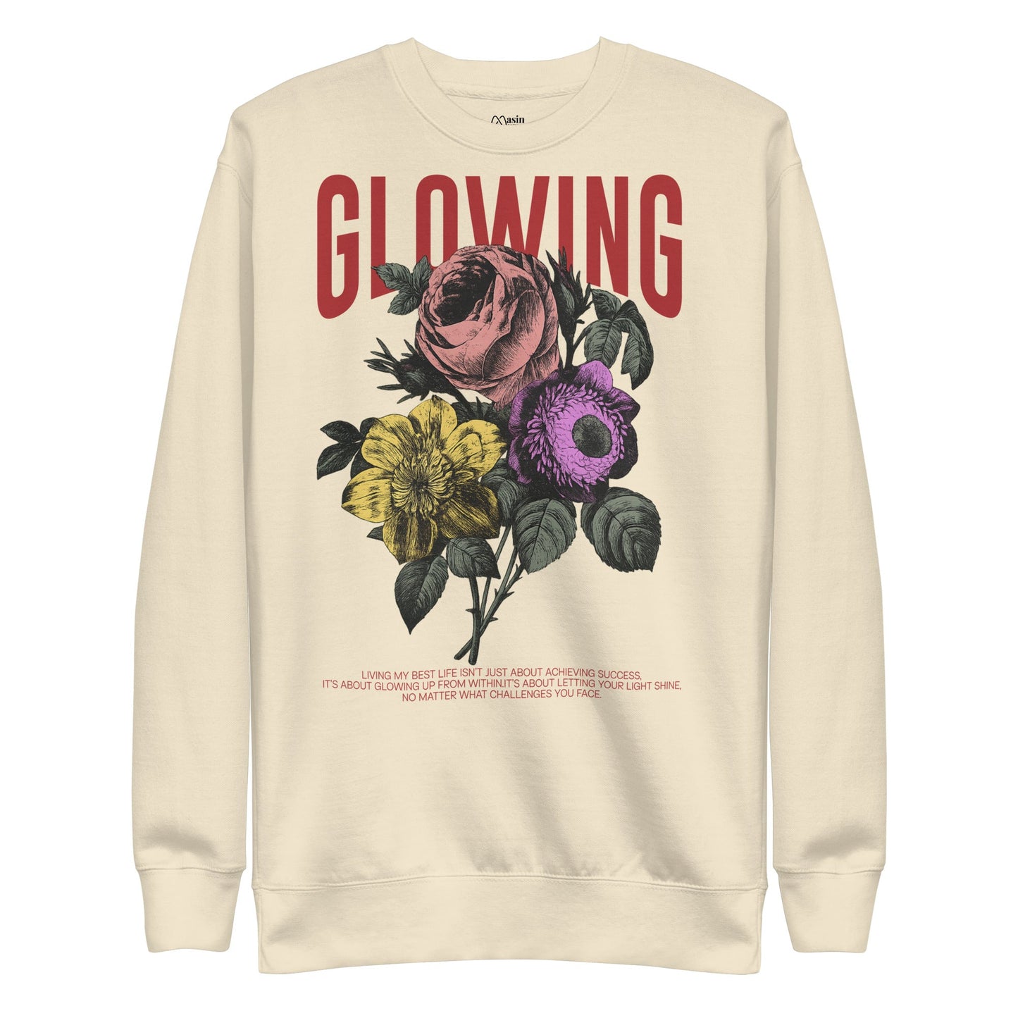 Glowing - Unisex Premium Sweatshirt by MASIN Fashion – Faith - based Wear