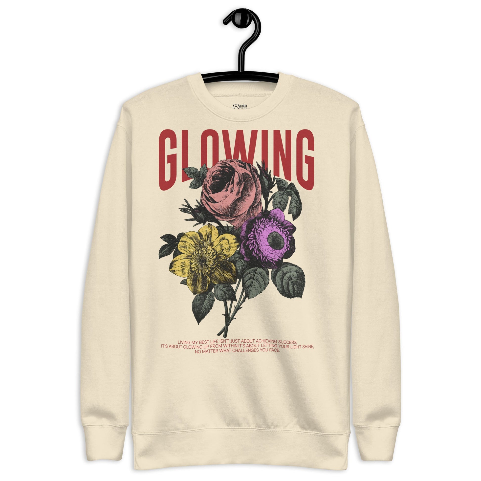 Glowing - Unisex Premium Sweatshirt by MASIN Fashion – Faith - based Wear