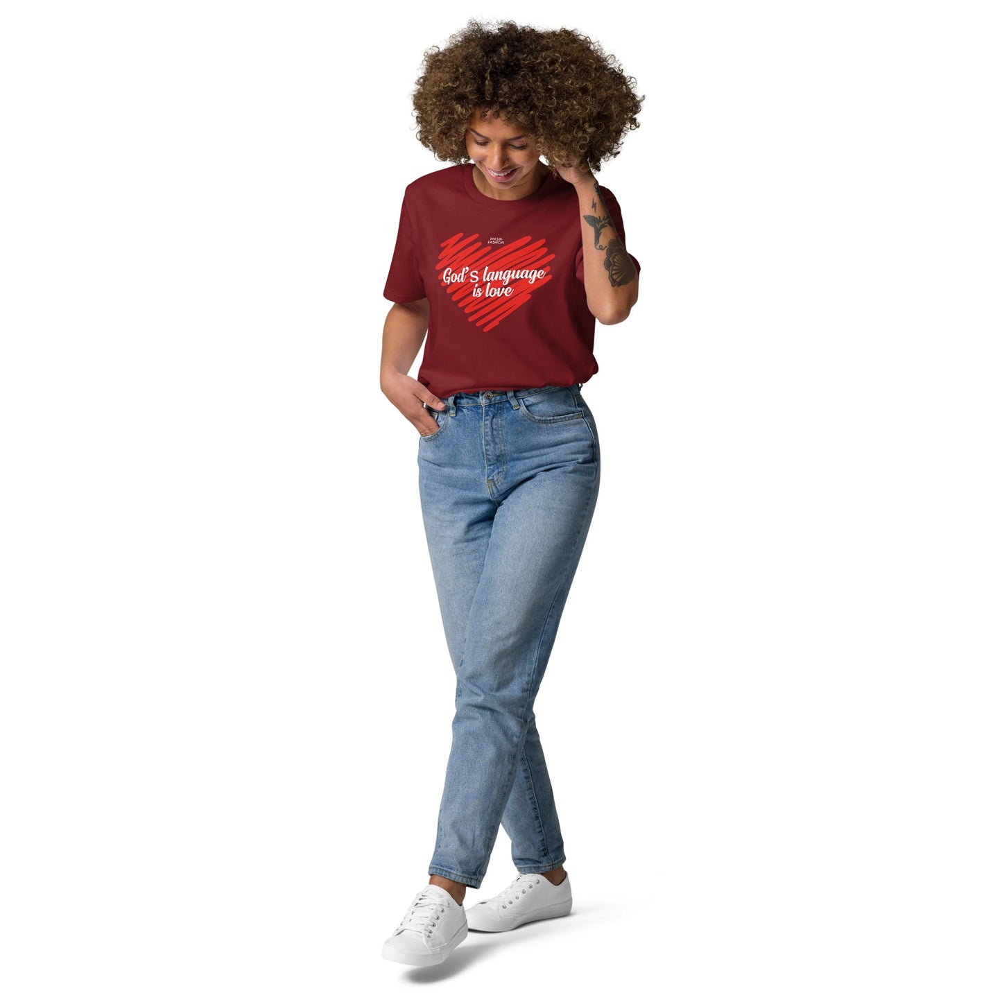 God is love - Unisex Premium Organic Cotton T-Shirt by MASIN Fashion – Faith - based Wear
