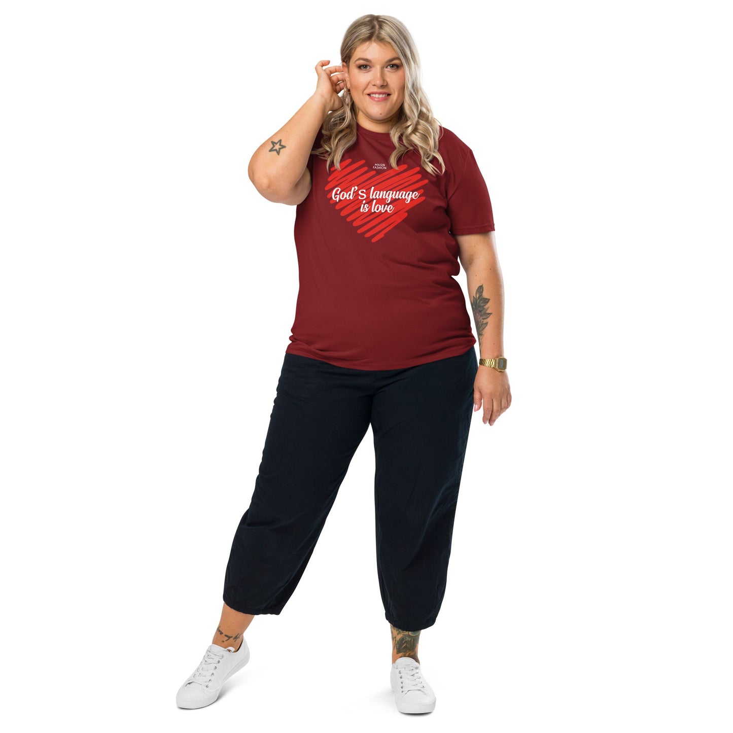 God is love - Unisex Premium Organic Cotton T-Shirt by MASIN Fashion – Faith - based Wear