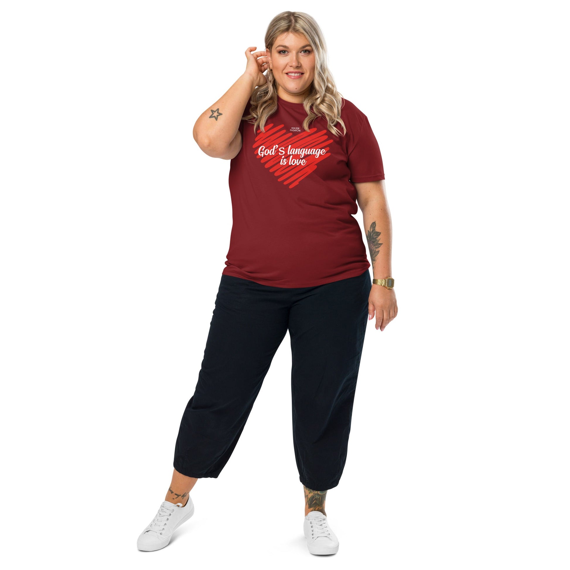 God is love - Unisex Premium Organic Cotton T-Shirt by MASIN Fashion – Faith - based Wear