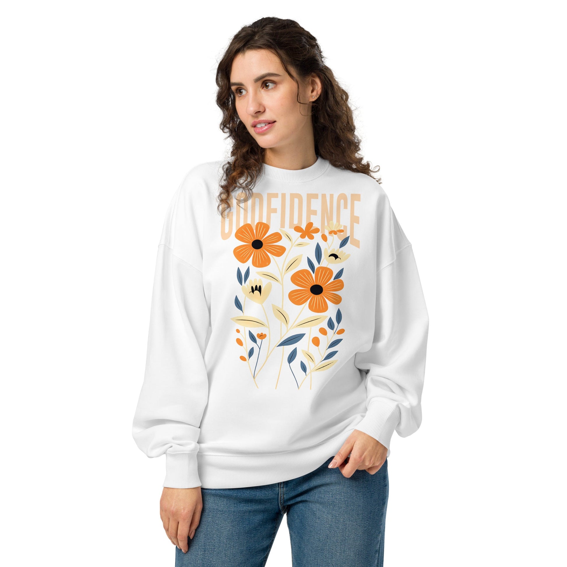 Godfidence - Unisex Premium Organic Oversized Jumper by MASIN Fashion – Faith - based Wear