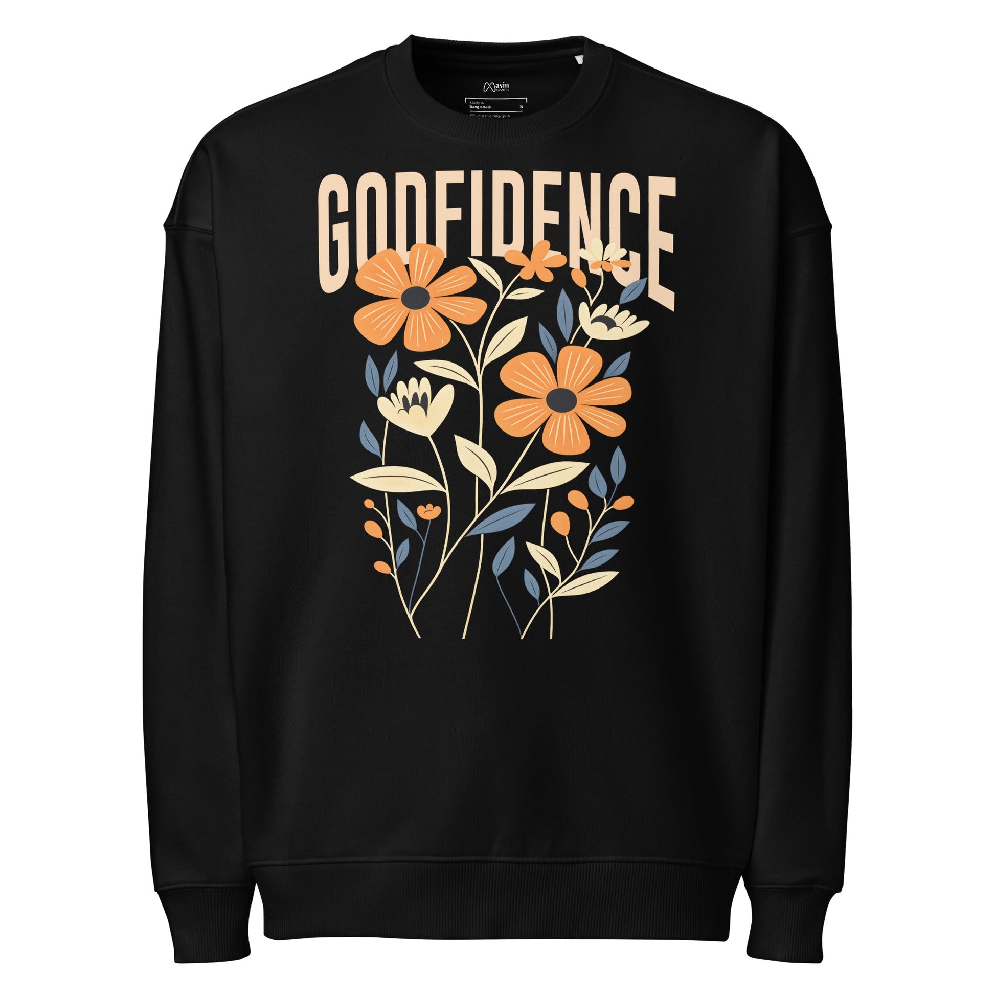 Godfidence - Unisex Premium Organic Oversized Jumper by MASIN Fashion – Faith - based Wear