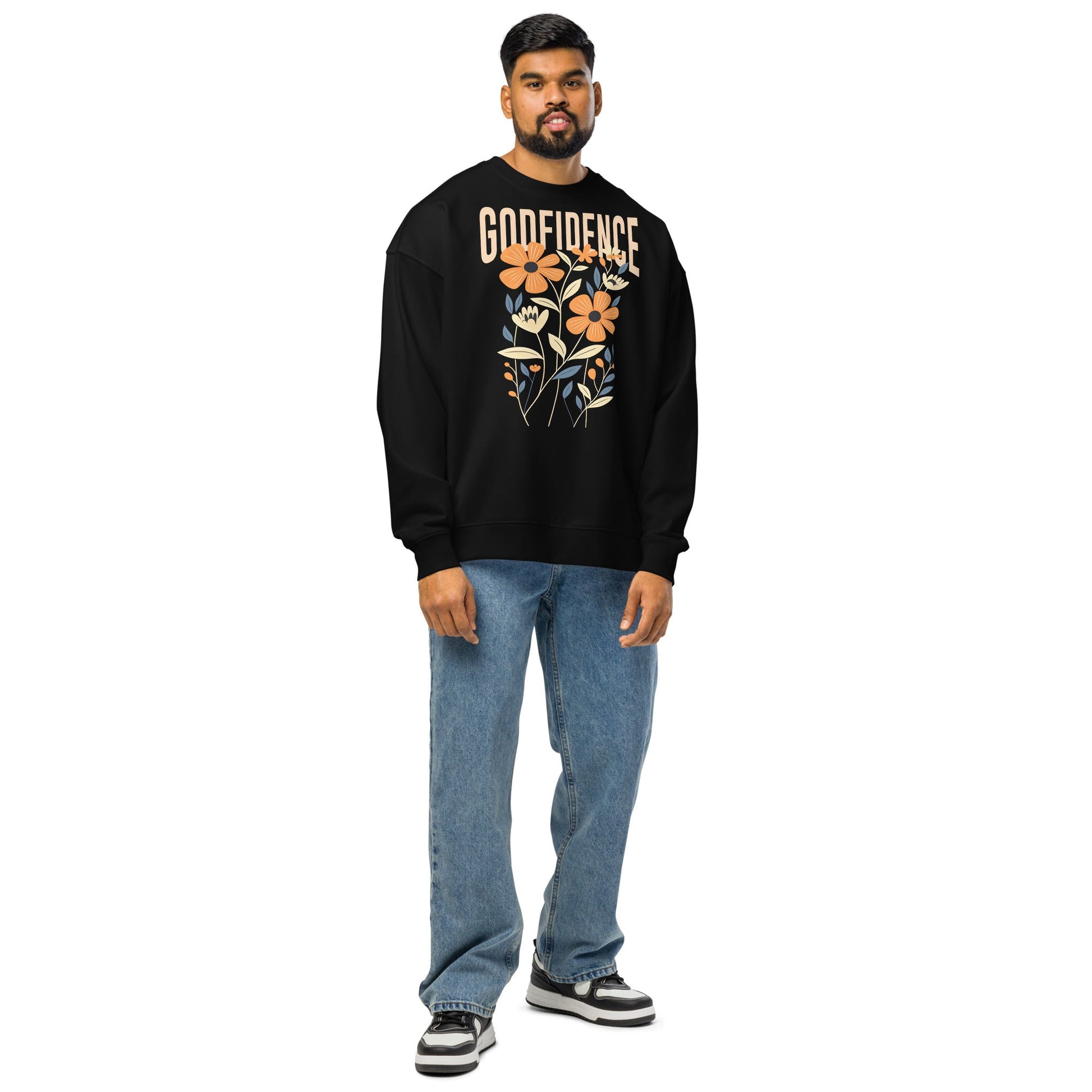 Godfidence - Unisex Premium Organic Oversized Jumper by MASIN Fashion – Faith - based Wear