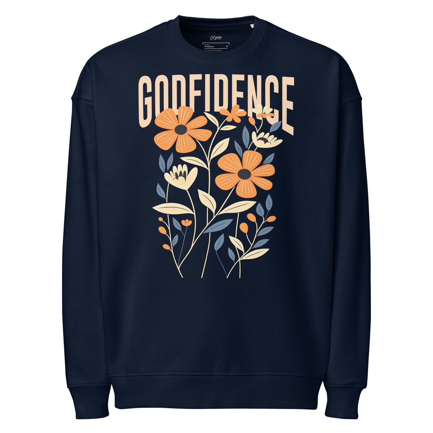 Godfidence - Unisex Premium Organic Oversized Jumper by MASIN Fashion – Faith - based Wear