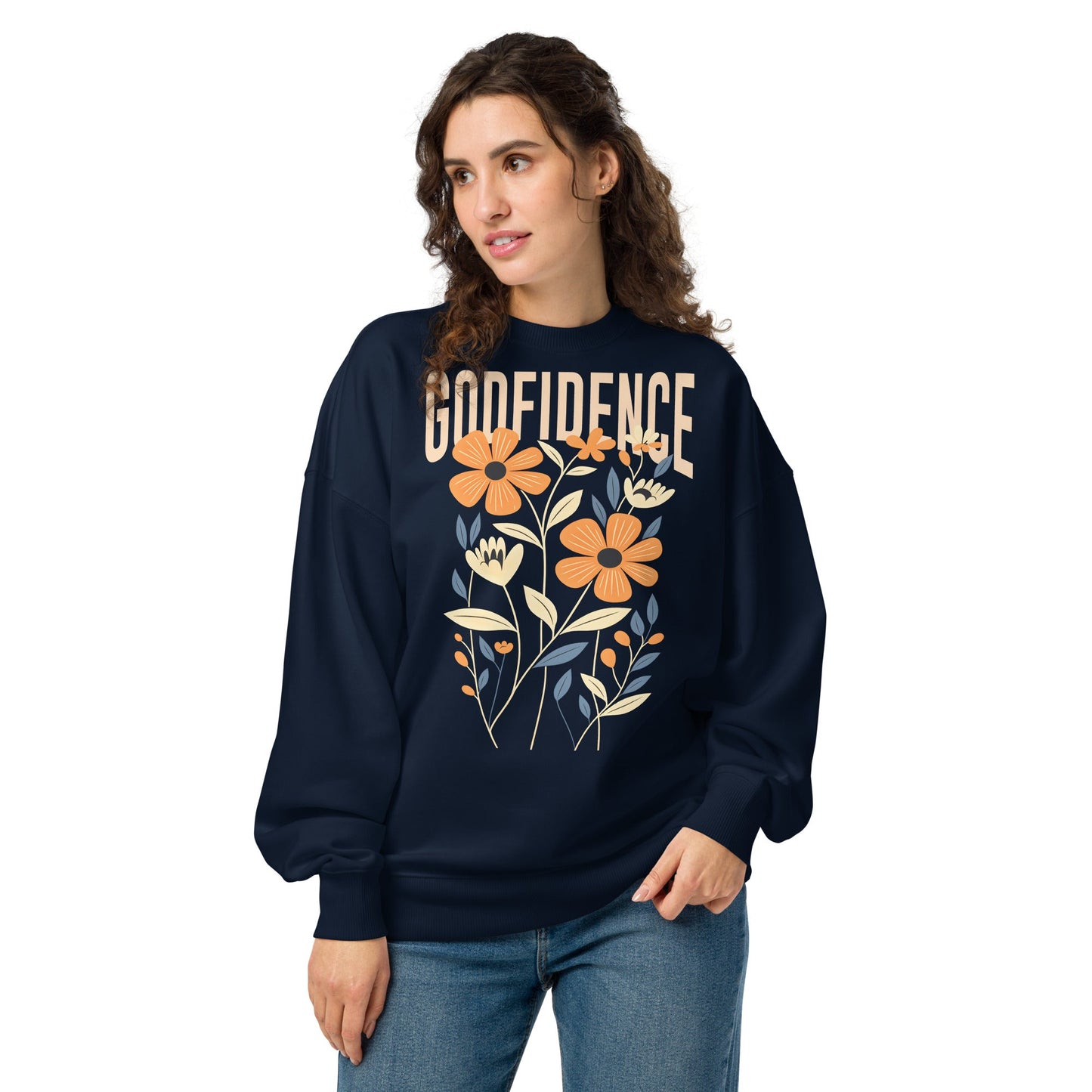 Godfidence - Unisex Premium Organic Oversized Jumper by MASIN Fashion – Faith - based Wear