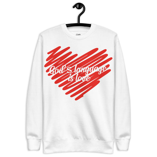 God's language is love - Unisex Premium Jumper by MASIN Fashion – Faith - based Wear