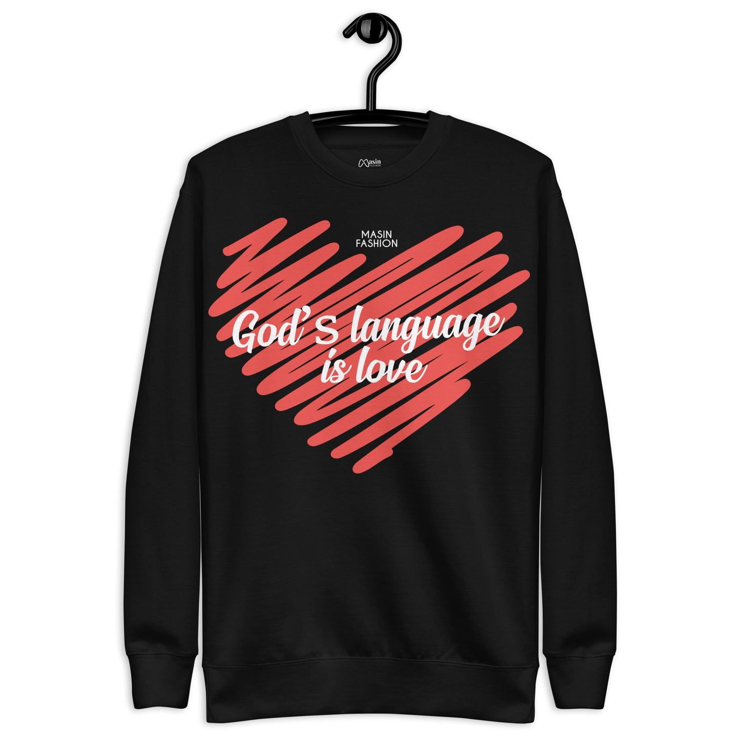 God's language is love - Unisex Premium Jumper by MASIN Fashion – Faith - based Wear