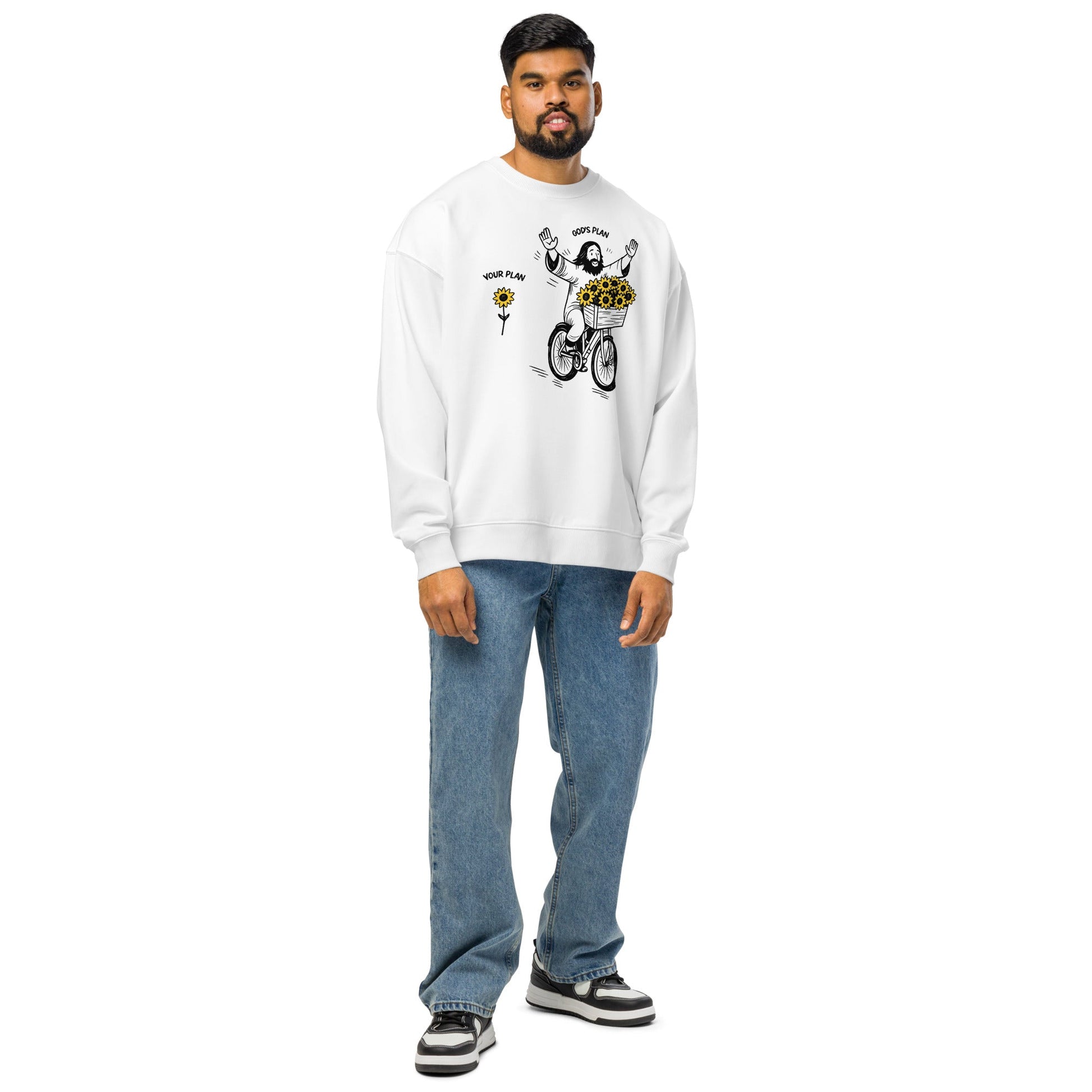 God's plan - Unisex Premium Organic Oversized Jumper by MASIN Fashion – Faith - based Wear