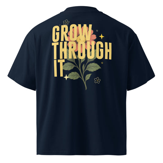 Grow through it - Unisex Luxe Oversized High Neck T-Shirt by MASIN Fashion – Faith - based Wear