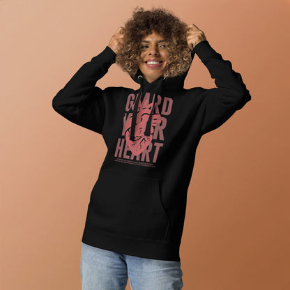 Guard your Heart - Unisex LUXE Edition Hoodie - White & Black by MASIN Fashion – Faith - based Wear